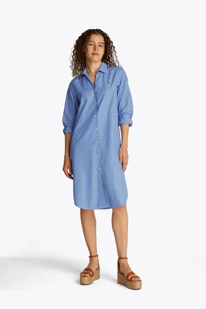 Tommy Hilfiger Robe chemise rayée en coton bio