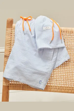 CYRILLUS Short de bain seersucker rayé