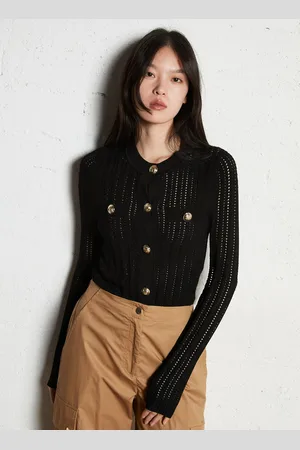 Berenice Cardigan boutonné en maille fantaisie