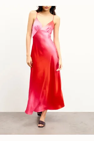 From Future Robe longue Col V en soie