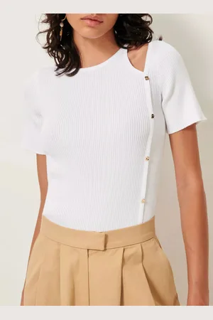 Sessun Pull moulant col rond en coton