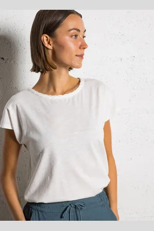 Sud Express Tee-shirt droit col rond tressé