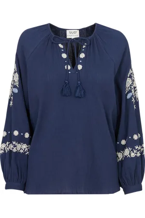 Sud Express Blouse oversize en coton brodé