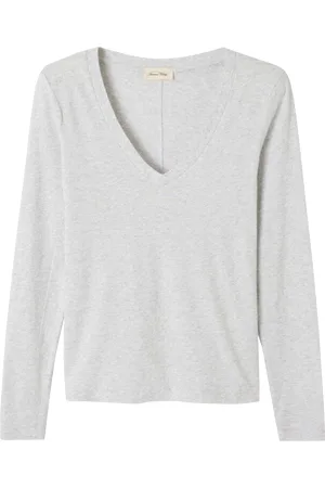 American Vintage Tee-shirt Col V droit en coton