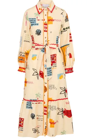 Never Fully Dressed Robe longue col classique en coton mélangé