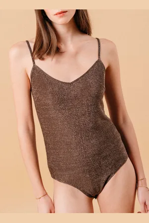 GRACE ET MILA Body Col V en jersey lurex