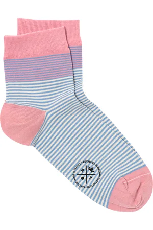 Royalties Chaussettes courtes à rayures en coton mélangé