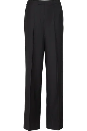 THEORY Pantalon large taille haute en laine vierge