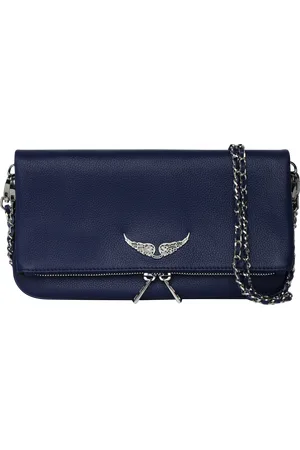 Zadig & Voltaire Pochette en cuir chaînes en métal