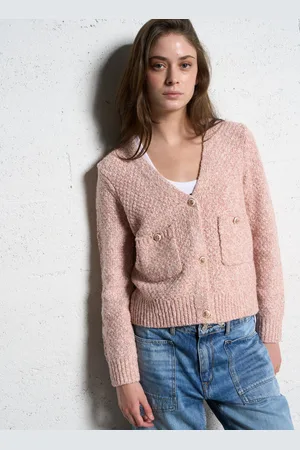 MAISON 123 Gilet Col V en coton mélangé