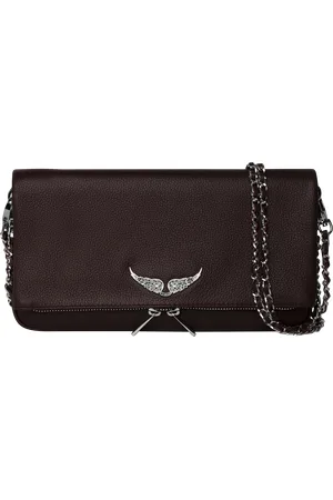 Zadig & Voltaire Pochette en cuir chaînes en métal