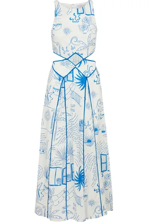 Never Fully Dressed Robe longue en coton mélangé imprimé