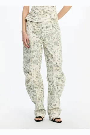 ROTATE Pantalon large en coton imprimé