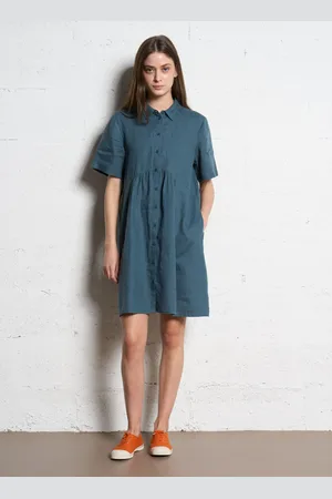 Bensimon Robe midi col chemise en lin