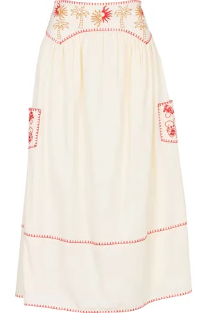 Never Fully Dressed Jupe midi évasée à broderies