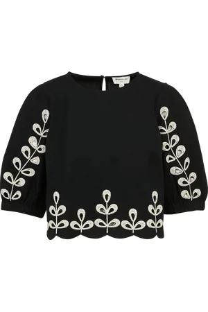 MAISON 123 Top col rond en coton