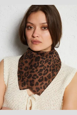 MAISON 123 Foulard à motif léopard en coton