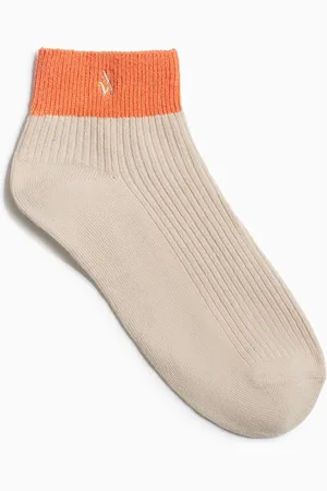 Vanessa Wu Chaussettes courtes côtelées en coton mélangé