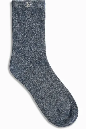Vanessa Wu Chaussettes montantes pailletées en coton mélangé