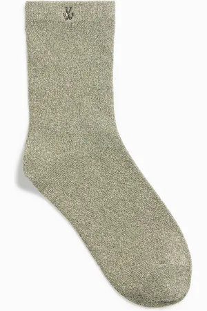 Vanessa Wu Chaussettes pailletées en coton mélangé
