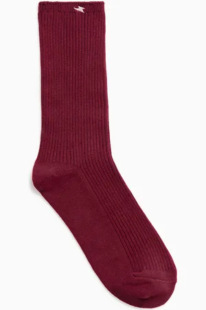 Vanessa Wu Chaussettes montantes côtelées en coton mélangé