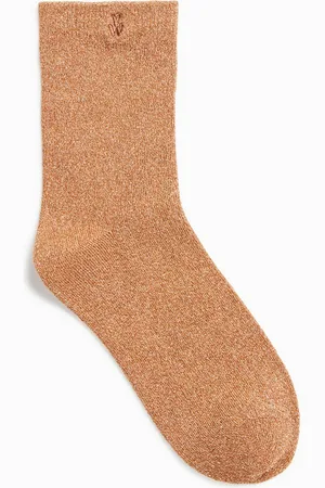 Vanessa Wu Chaussettes pailletées en coton mélangé