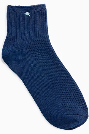 Vanessa Wu Chaussettes courtes côtelées en coton mélangé