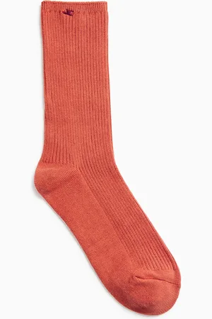 Vanessa Wu Chaussettes montantes côtelées en coton mélangé