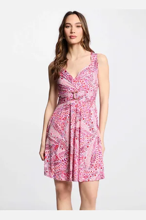 Morgan Robe courte col cache-coeur imprimée
