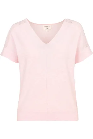 MAISON 123 Pull Col V manches courtes uni