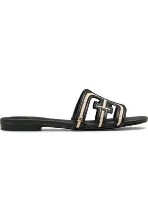 Sam Edelman Sandales plates en raphia mélangé