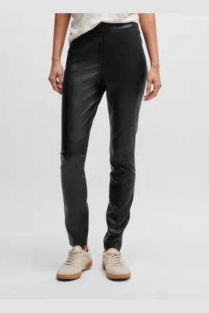 HUGO BOSS Pantalon droit effet cuir