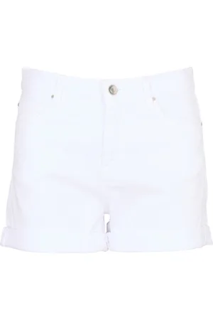 MAISON 123 Short droit en denim de coton