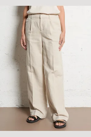 MAISON 123 Pantalon droit à pinces en lin mélangé