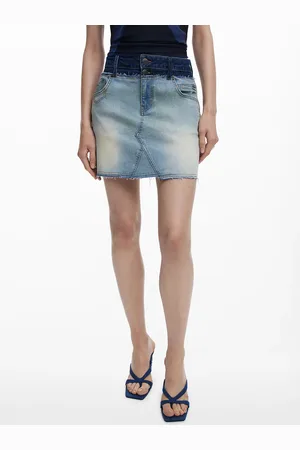 Desigual Jupe courte en denim de coton mélangé