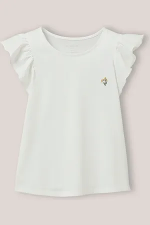 CYRILLUS T-shirt broderie fleur en coton biologique