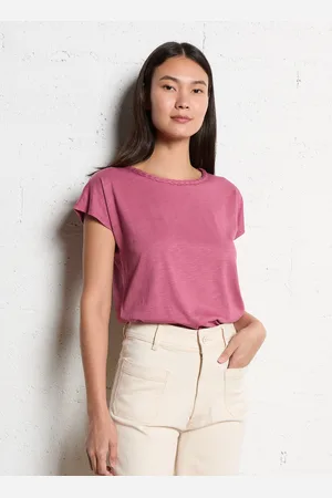 Sud Express Tee-shirt droit col rond tressé