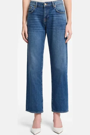 7 for all Mankind Pantalon droit délavé