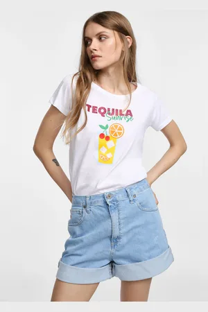 Please T-shirt imprimé à manches courtes