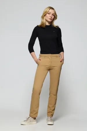 Polo Club® Pantalon Chino ay Couleur Sable Avec Broderie Sur Une Poche inimaliste