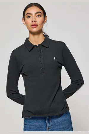 Polo Club® Polo Priyanka Noir À Cinq Boutons, Avec Broderie Rigby Go