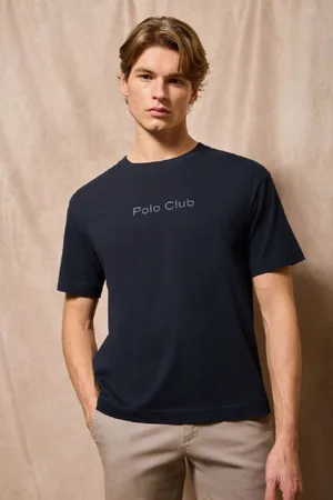 Polo Club® T-Shirt Bleu arine À anches Courtes Et Col Ras Du Cou Avec ogo