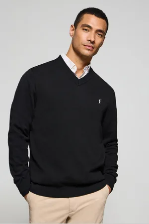 Polo Club® Pull Noir En aille À Col En V Et Broderie Rigby Go