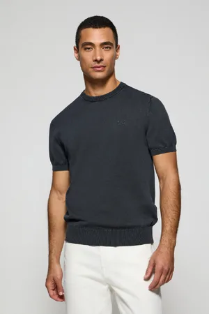 Polo Club® Pull Bleu arine À anches Courtes Garment Dye Et ogo Brodé