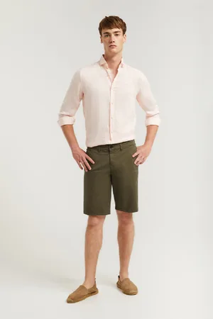 Polo Club® Bermuda Décontracté Vert Olive Avec ogo Brodé