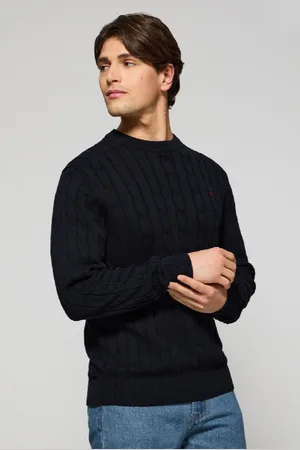 Polo Club® Pull Bleu arine En aille Tressée À Col Ras Du Cou Et ogo Rigby Go