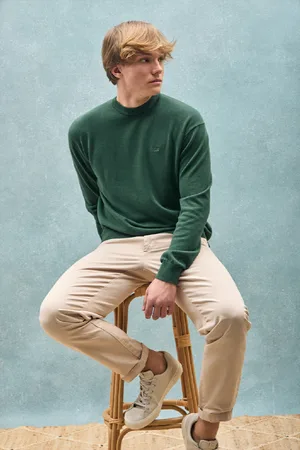 Polo Club® Pull Vert Émeraude Garment Dye À Col Ras Du Cou Et ogo Brodé