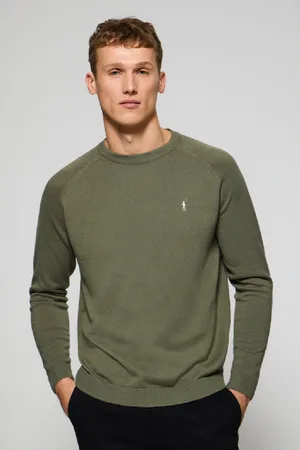 Polo Club® Pull Vert Clair En in Et Coton À Col Ras Du Cou Et Broderie Rigby Go