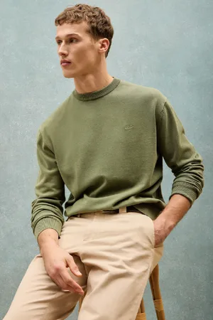 Polo Club® Pull Vert Clair Garment Dye À Col Ras Du Cou Et ogo Brodé