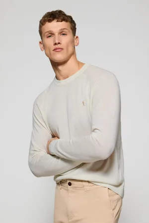 Polo Club® Pull Beige En in Et Coton À Col Ras Du Cou Et Broderie Rigby Go